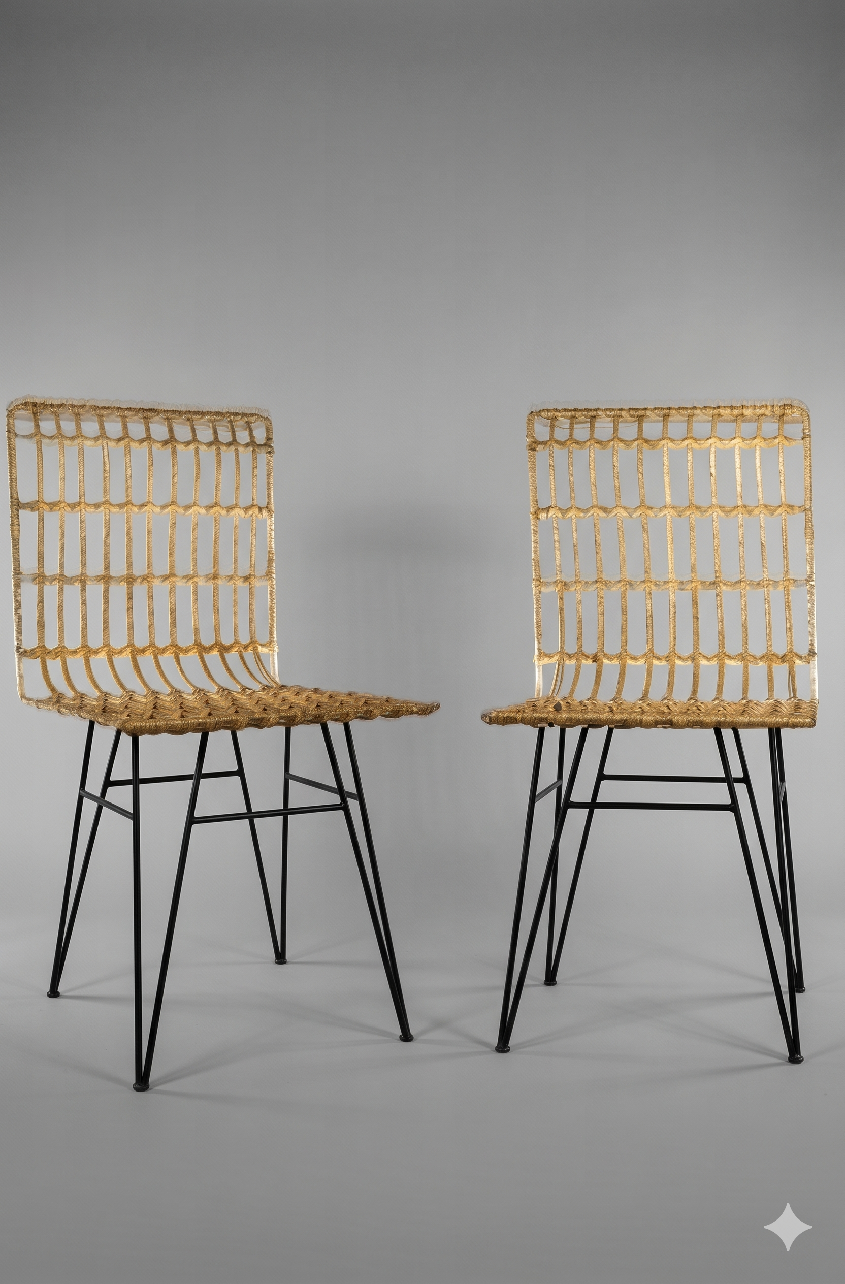 Silla Varillada Hierro y Mimbre | Basket Shop