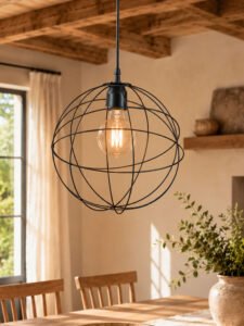 Lámpara Colgante de Hierro 50 cm Negro o Cobre | Basket