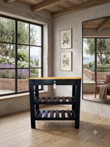 Mesa de Arrime 60×30 cm Patas Negras | Basket Shop