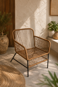 Sillón Cuadrado Símil Yute – Caño | Basket Shop