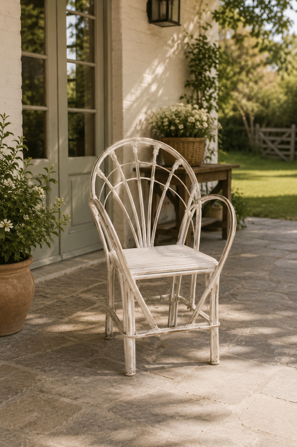 Sillón de Palo de Mimbre Pintado | Basket Shop