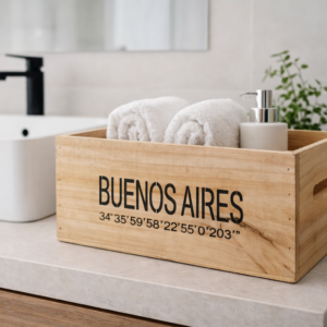 Caja de Madera Buenos Aires Chica Natural 20 cm | Basket