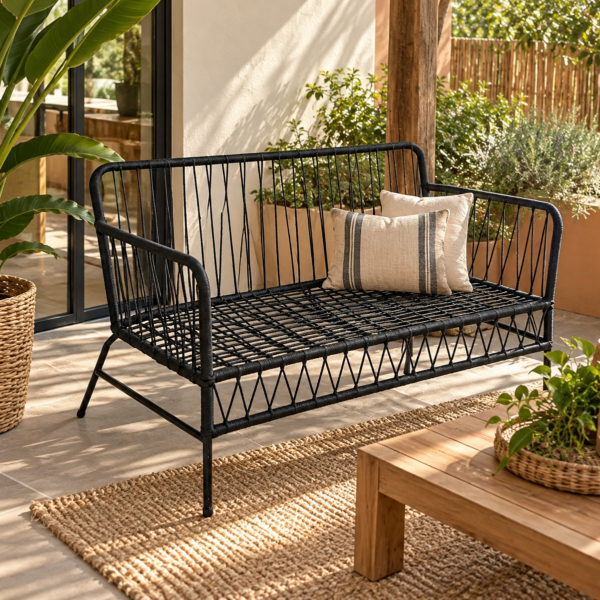 Sillón Dante Doble – Caño y Tejido Yute | Basket Shop