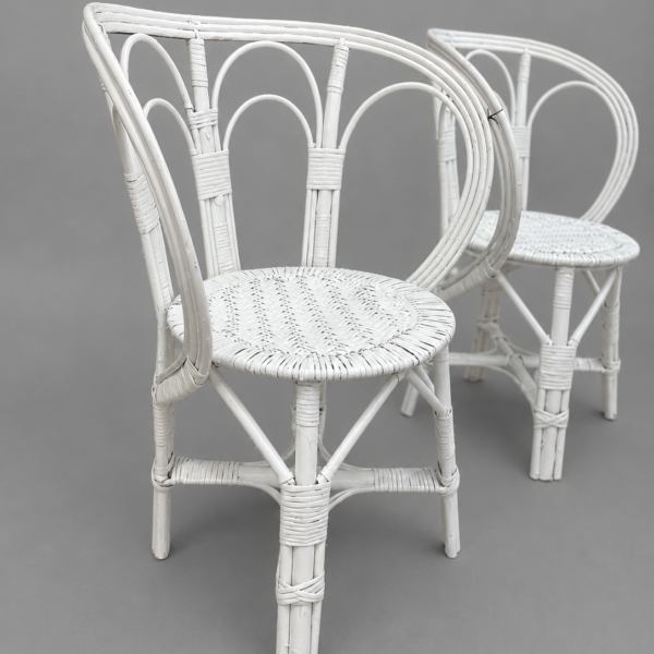 Silla Mar del Plata Blanca Mimbre 60 cm | Basket Shop