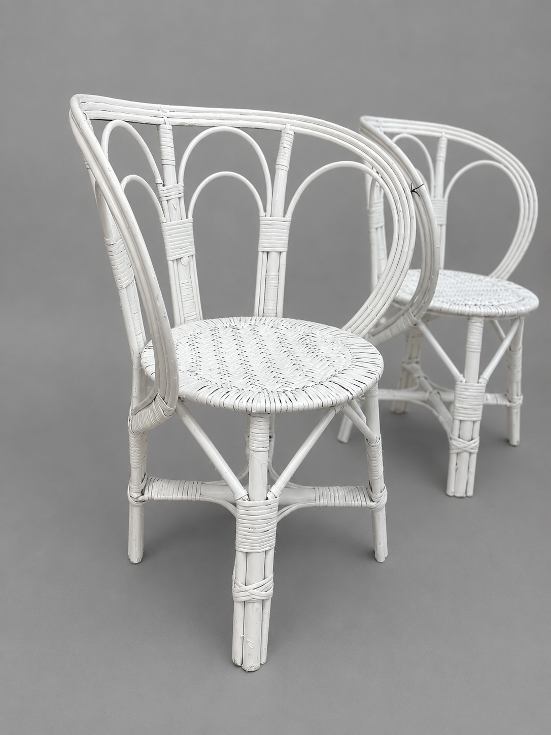 Silla Mar del Plata Blanca Mimbre 60 cm | Basket Shop