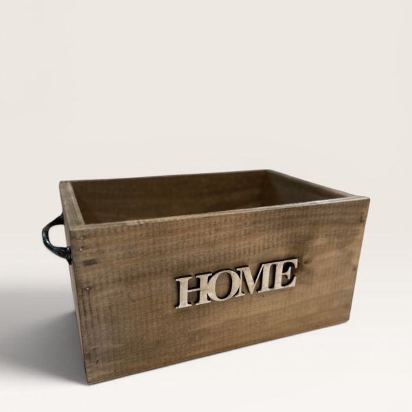 Cajón de Madera Home Pintado Oscuro 30x15 cm | Basket