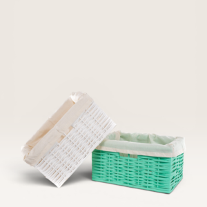 Canasto de Mimbre con Tela 40x30 cm | Basket Shop