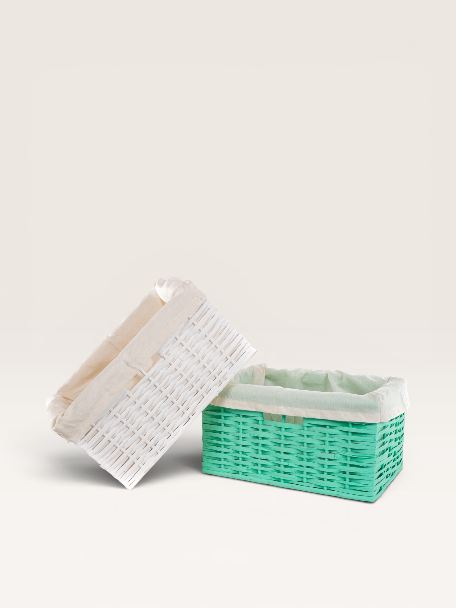 Canasto de Mimbre con Tela 40×30 cm | Basket Shop