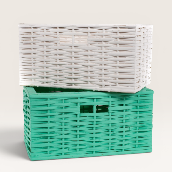 Canasto Mimbre Pintado 40x30 cm – Varios Colores | Basket
