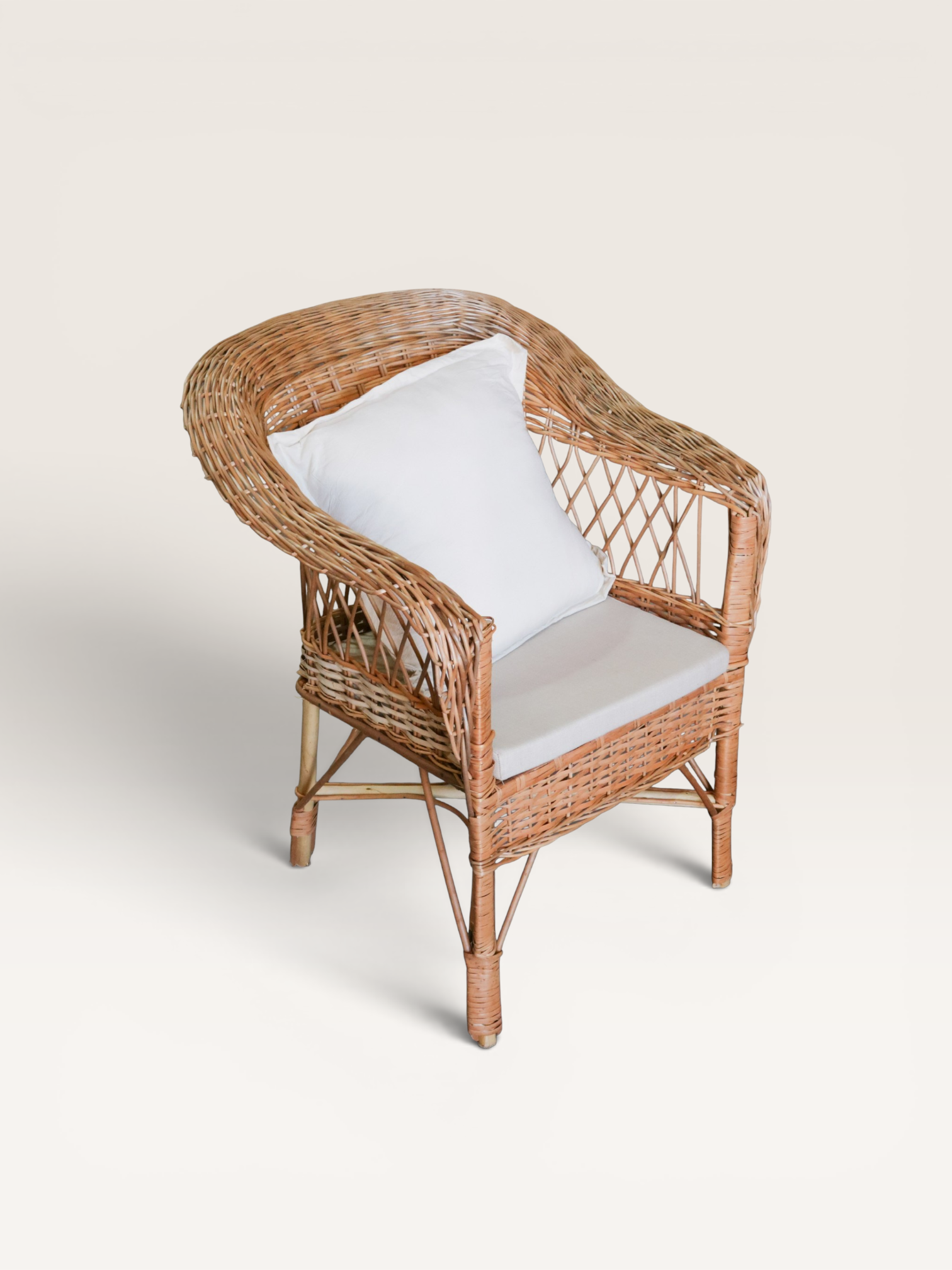 Sillón Mimbre Simple Sin Pintar Sin Almohadón | Basket