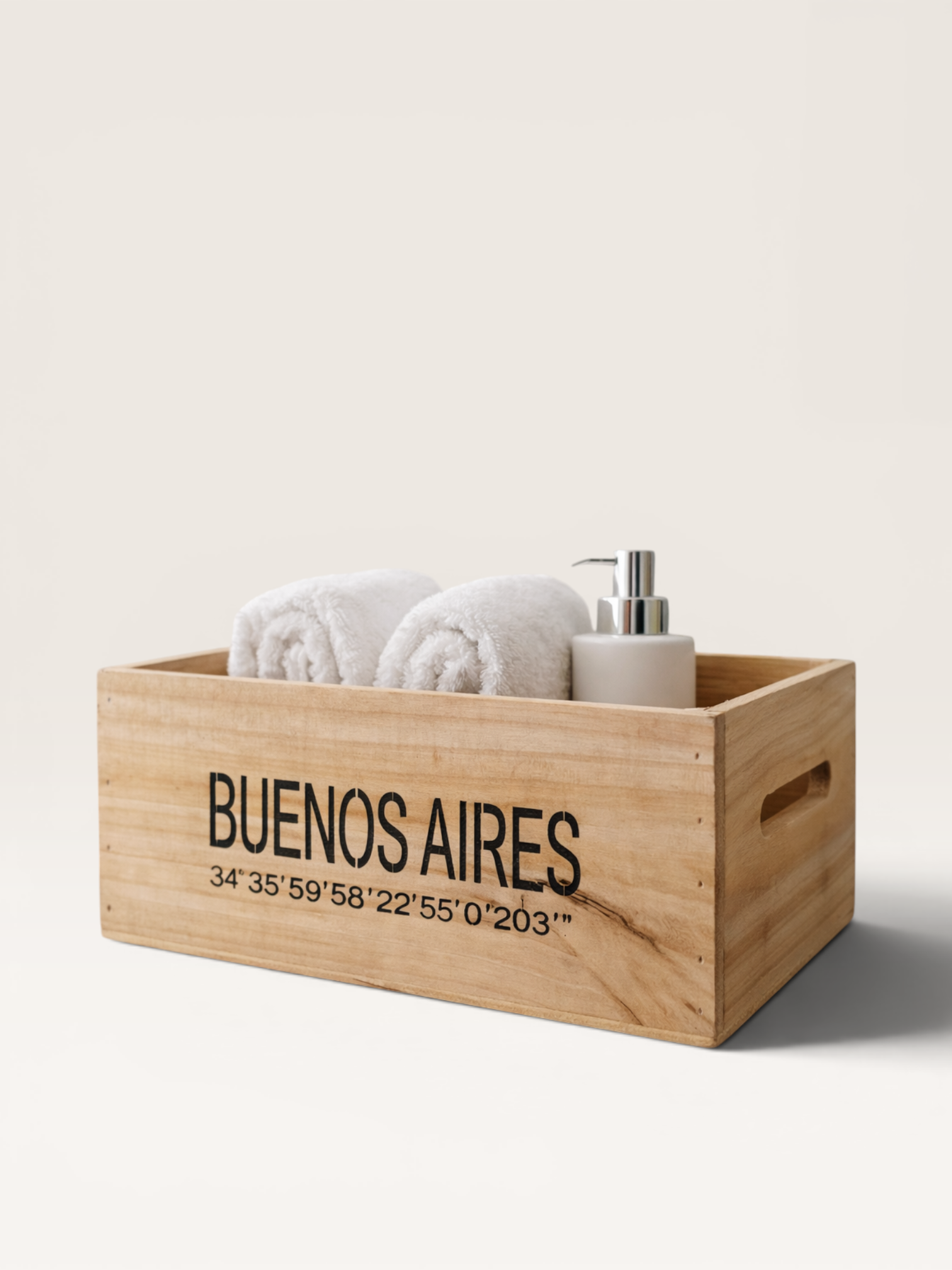 Caja de Madera Buenos Aires Chica Natural 20 cm | Basket