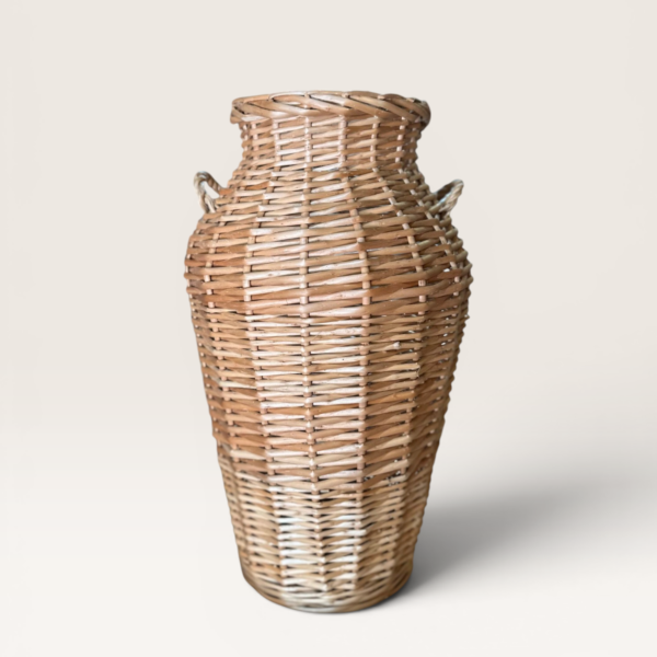 Ánfora Recta Mimbre 25 cm con Manija | Basket Shop