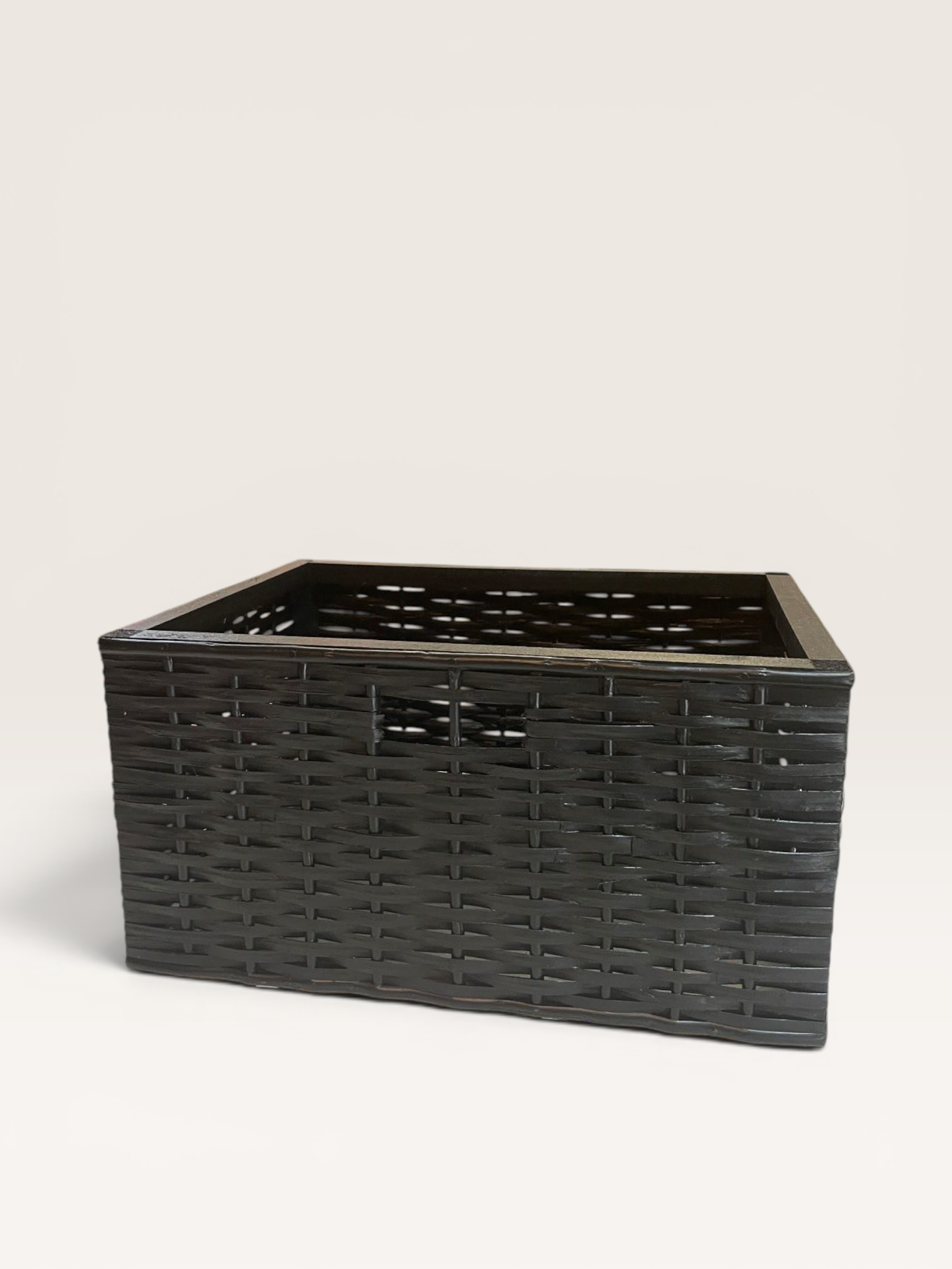 Canasto Mimbre Gris 40×30 cm Pintado | Basket Shop