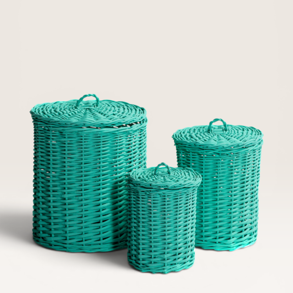 Canasto Tacho con Tapa Chico 20x20 cm | Basket Shop
