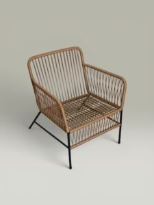 Sillón Cuadrado Símil Yute – Caño | Basket Shop