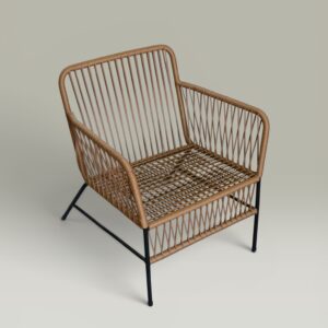 Sillón Cuadrado Símil Yute – Caño | Basket Shop