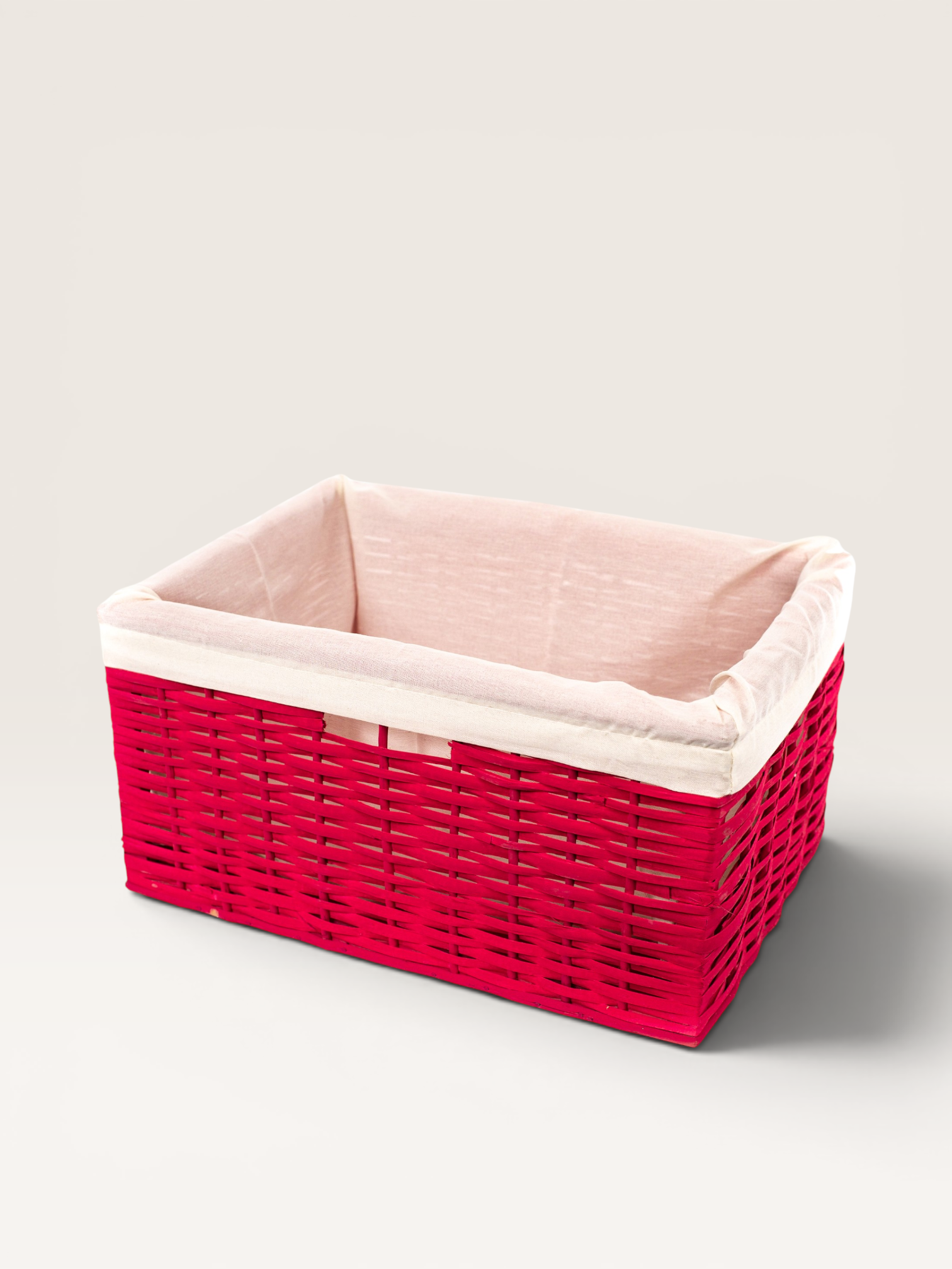 Canasto Mimbre Pintado con Tela 40x30x20 | Basket Shop