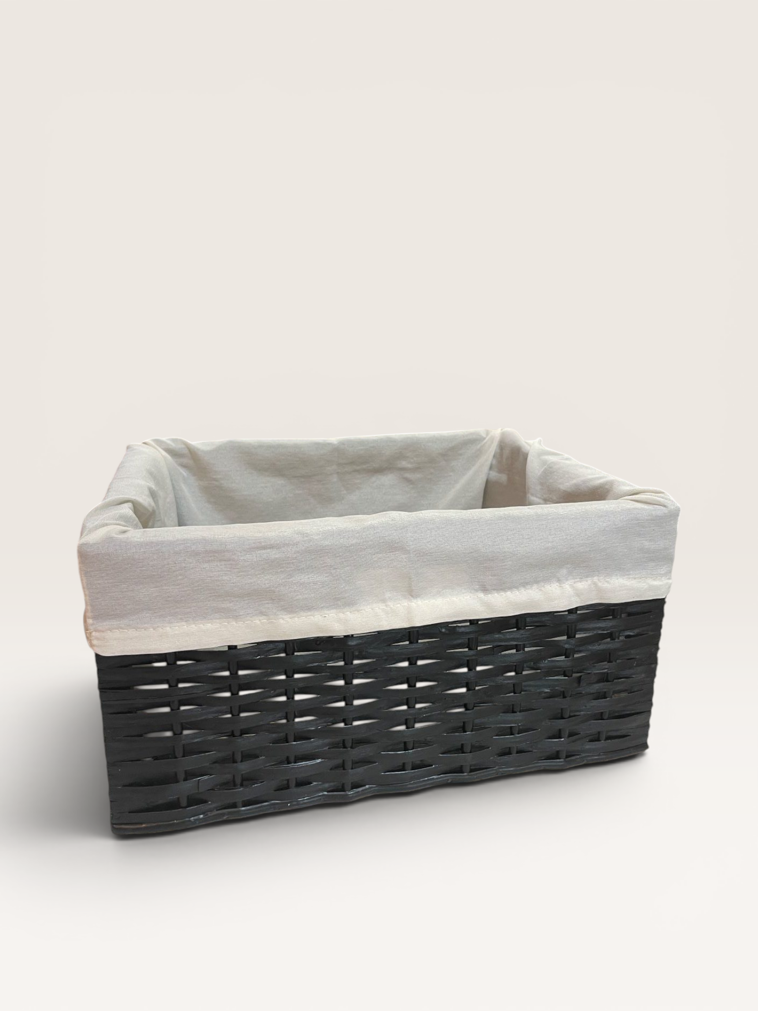Canasto Suncho Negro con Tela 30×20 cm | Basket Shop