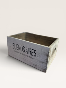 Caja de Madera Buenos Aires Chica Blanca 20 cm | Basket