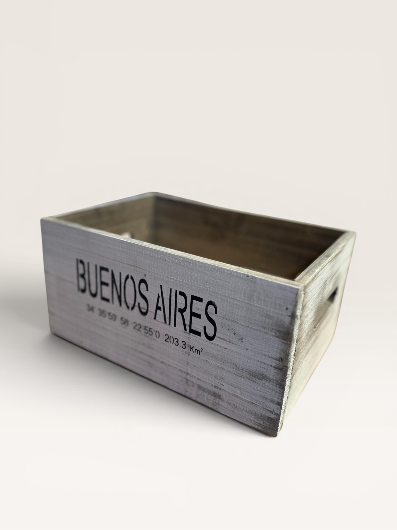 Caja de Madera Buenos Aires Chica Blanca 20 cm | Basket