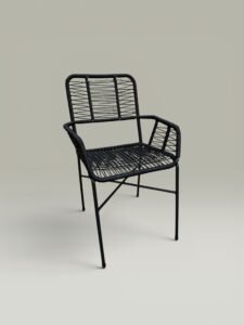 Sillón Cirilo Negro – Caño y Yute | Basket Shop