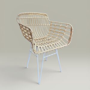 Sillón Coco Hierro Macizo y Mimbre | Basket Shop