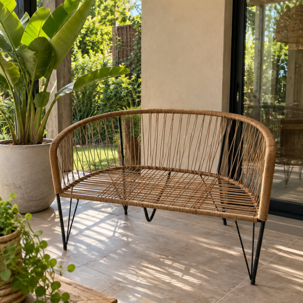 Sillón Gervasoni Doble Yute – Caño y Tejido | Basket Shop