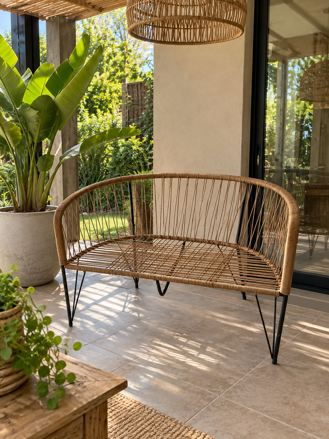 Sillón Gervasoni Doble Yute – Caño y Tejido | Basket Shop