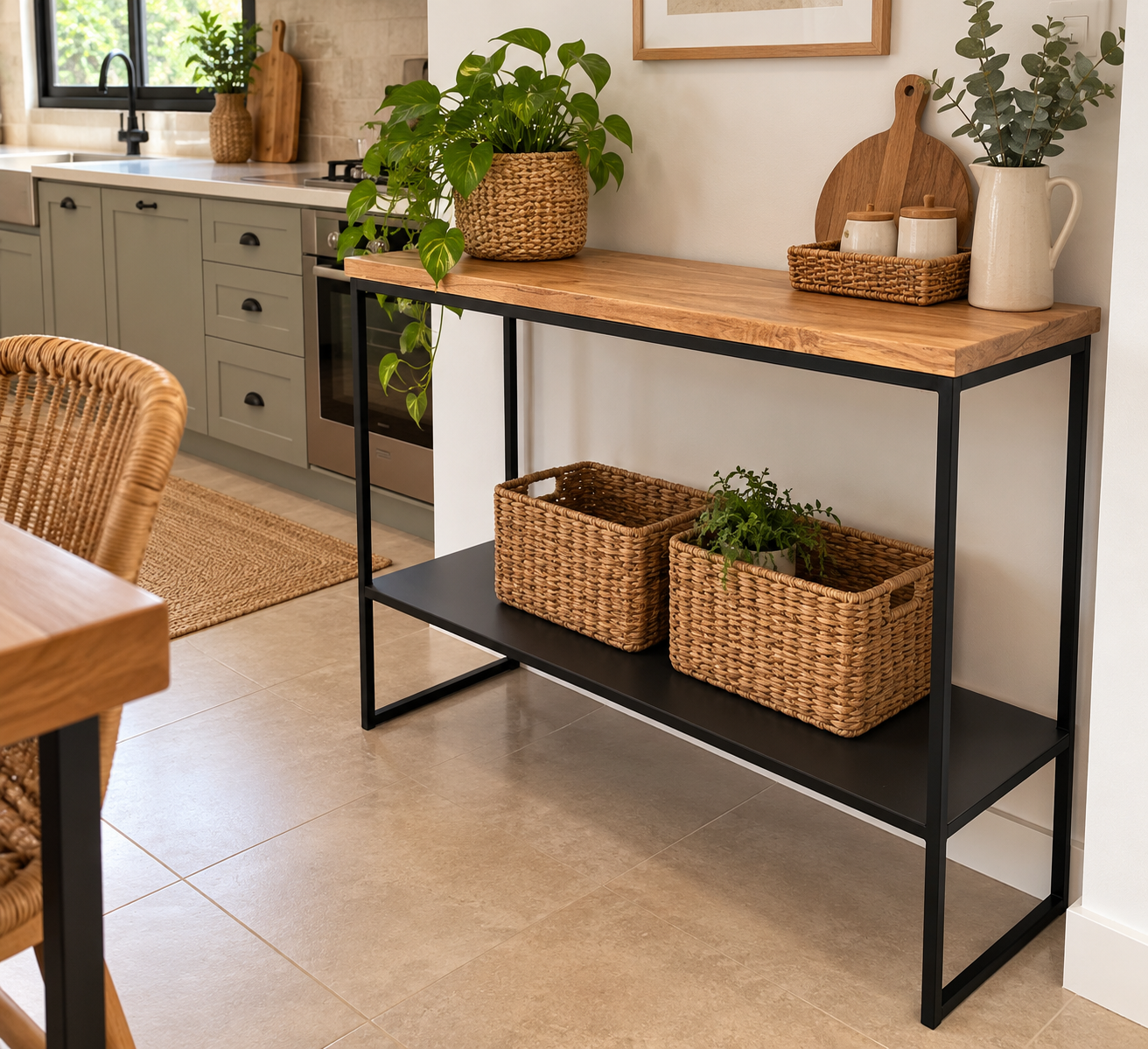 Mesa Arrime Hierro Negra– Living | Basket Shop